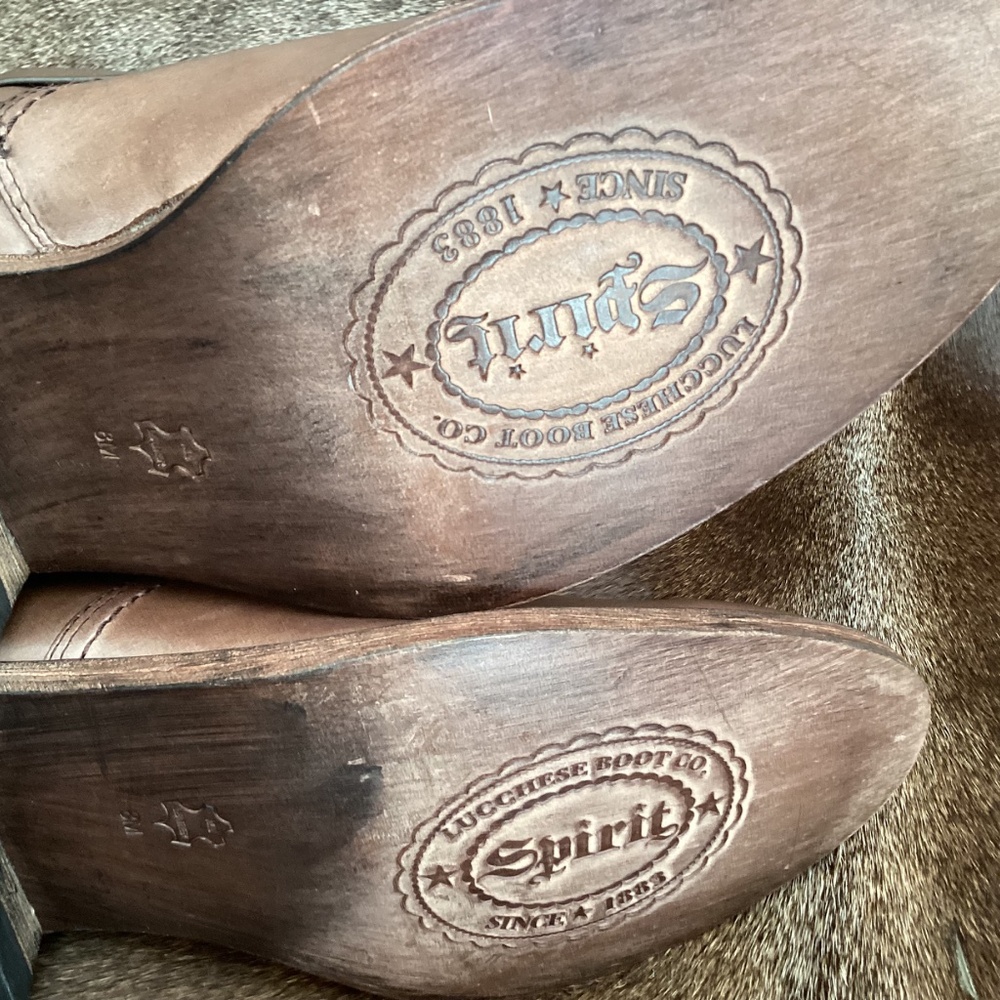 Spirit Lucchese Boot Co Mid Height Wrap Detail Leather Boots - Picture 6 of 11